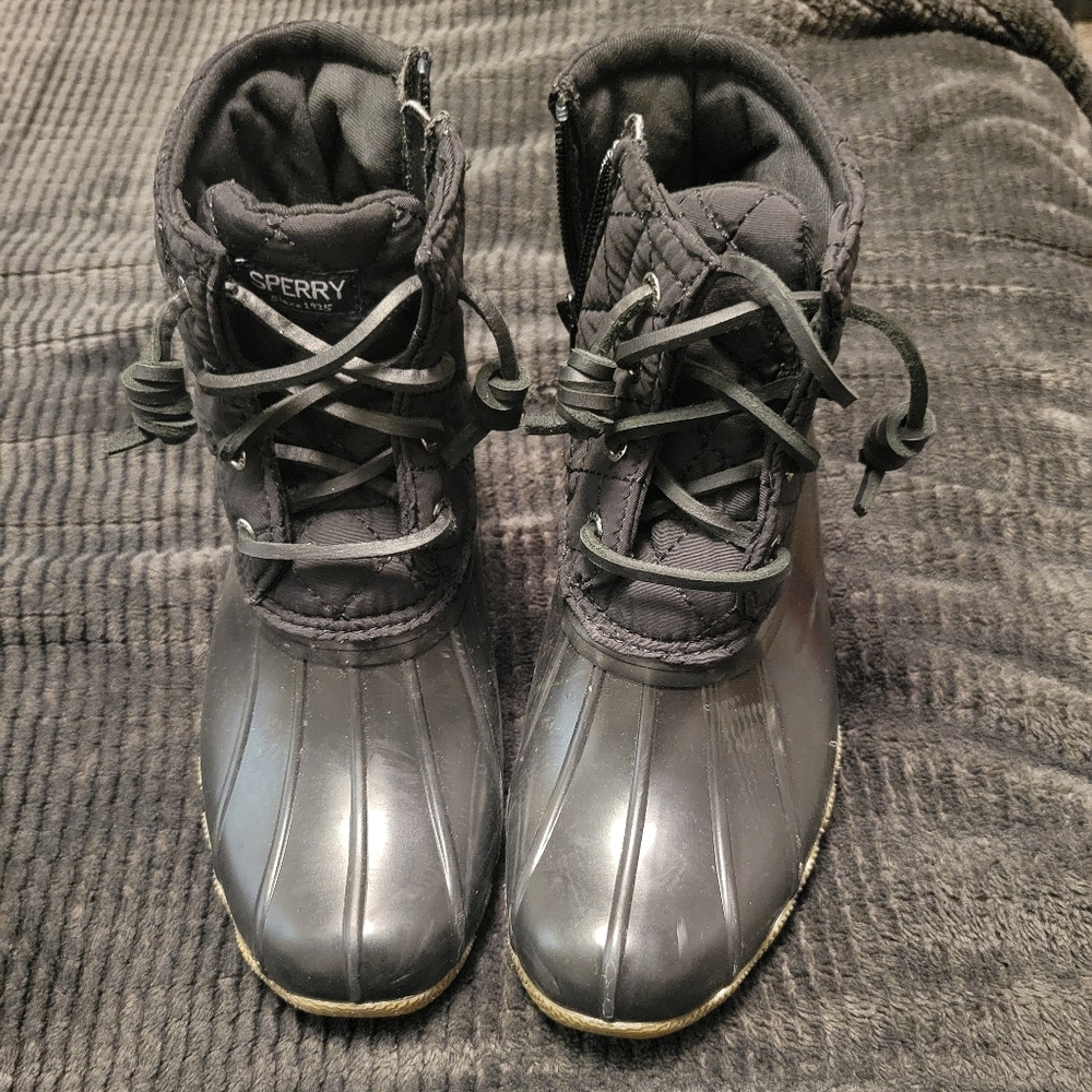 Sperry Kids Black Rain Boots